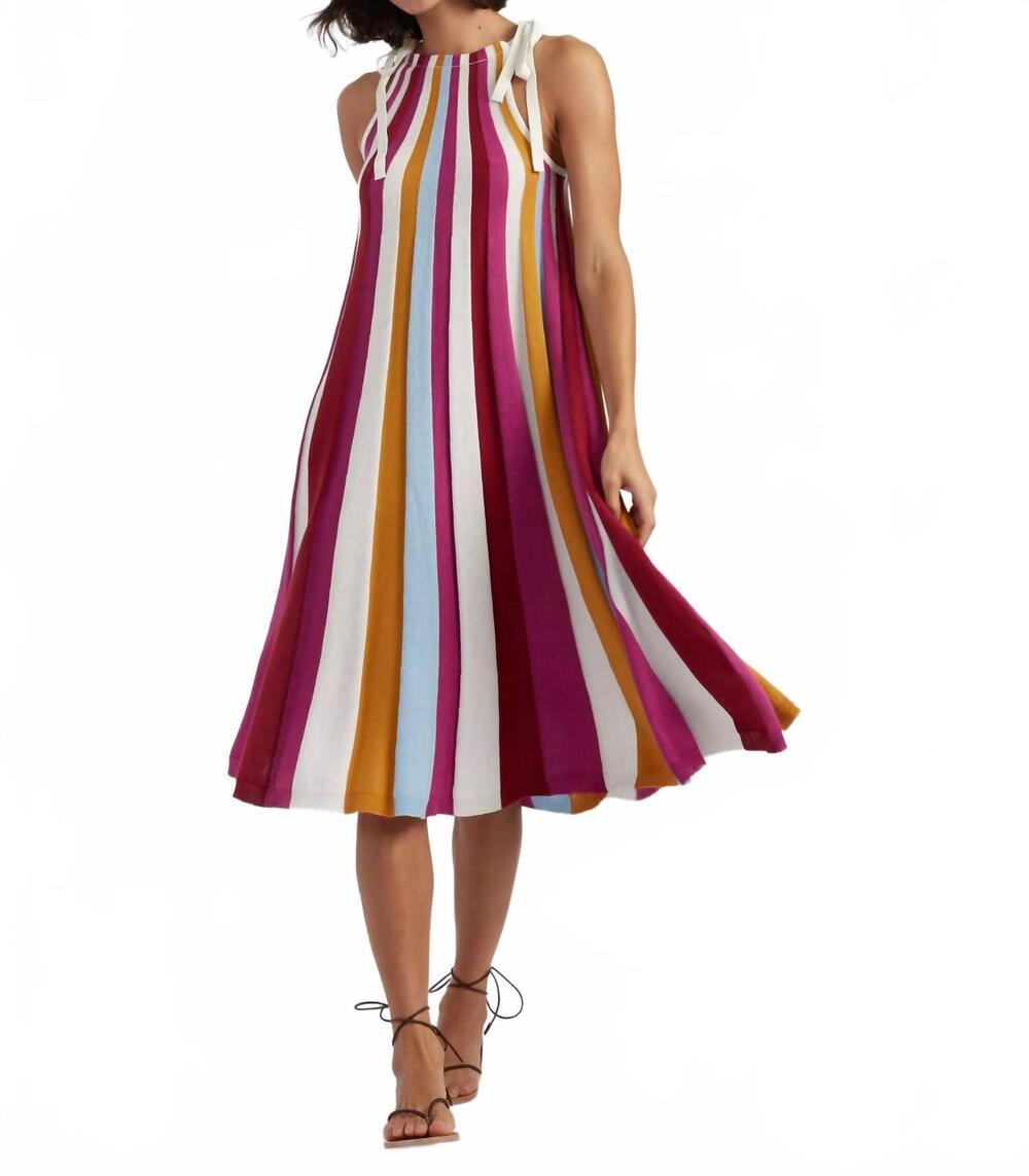 NEW CHINTI & PARKER rainbow swing dress in multicolor
